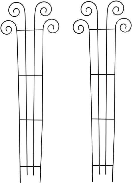 Hosley's 48" High Set of 2 Wave Iron Trellis Ideal Gift for Floral Arrangements Wedding or Party and Use Next to Structures Home or Office or in Planters for Growing Floral Plants Vines and Vegetables
