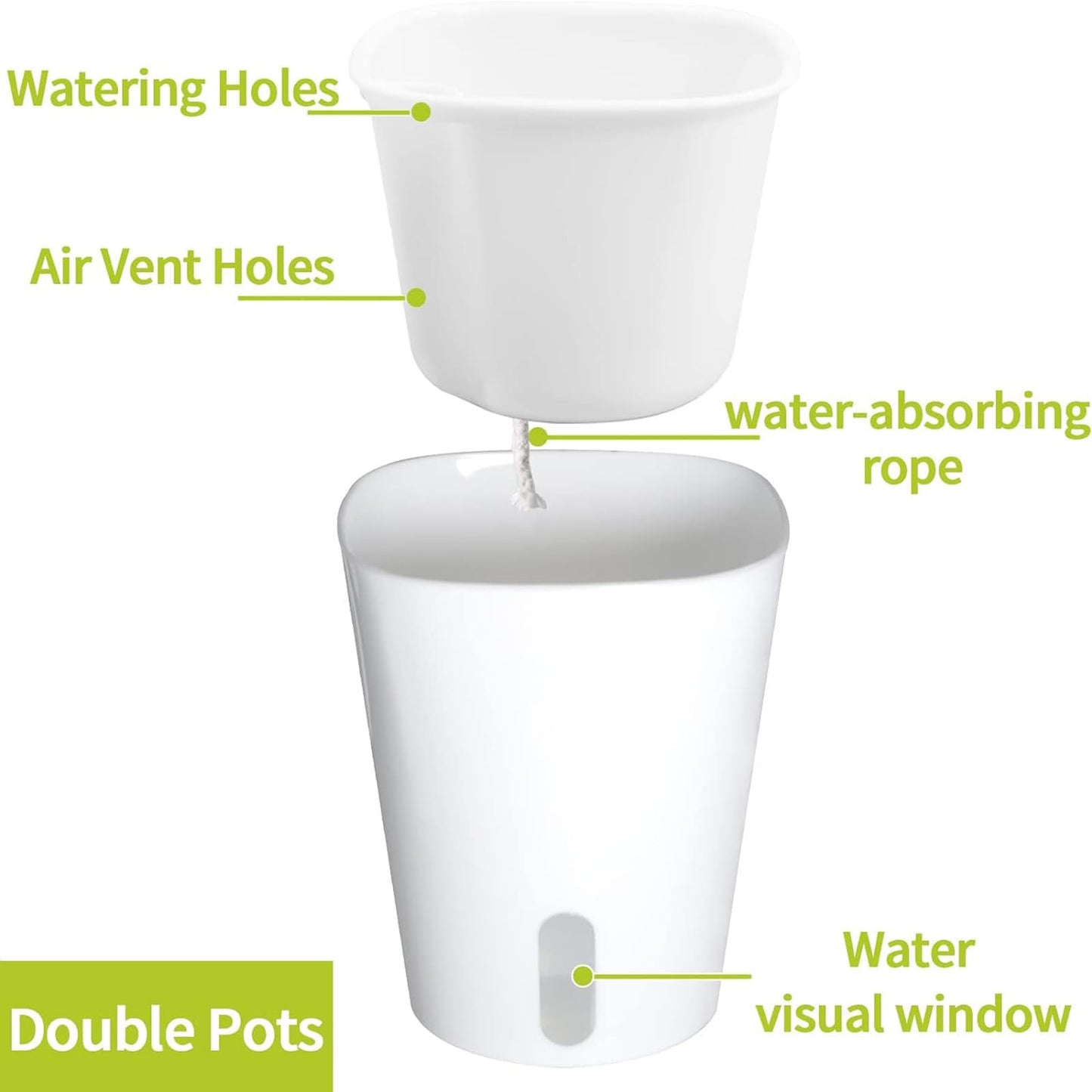 3" Self Watering Pots,20 Sets Self Watering Planter Pots for Indoor Plants with Water Level Indicator and Multiple Vents,Self Watering Planters,Self Watering Plant Pot for House Plants,Flowers,Herbs