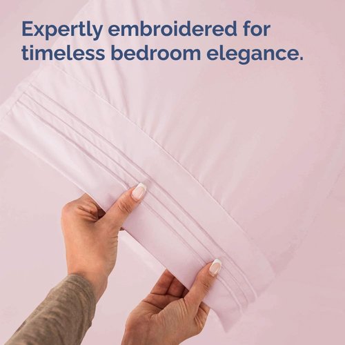 Body Pillowcases Set of 2-20x54 Long Body Pillow Case - Soft Body Pillow Cover for Sleeping & Side Sleepers - Comfy, Wrinkle & Fade Free - Machine Washable w/Envelope Enclosure Lavender Pink