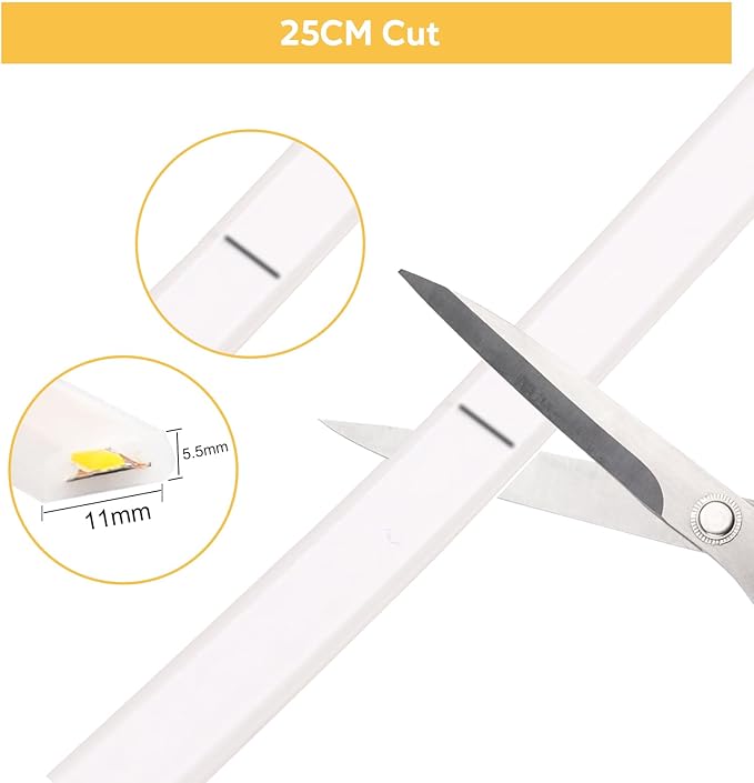 AC 110v LED Light Strip IP65 Waterproof Strip Lights 9.84 ft Cuttable Rope Light Super Bright 320LEDs 4000K White LED Lights with US Plug for Bedroom Kitchen Under Cabinet Ceiling