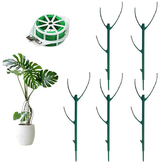 JUFFBOT Stackable Monstera Plant Support, 5 Pack Garden Plant Support Stakes for Indoor Outdoor Plants Climbing Plant Support Structures Plant Holder Stick Moss Pole for Support Tall Potted Plants