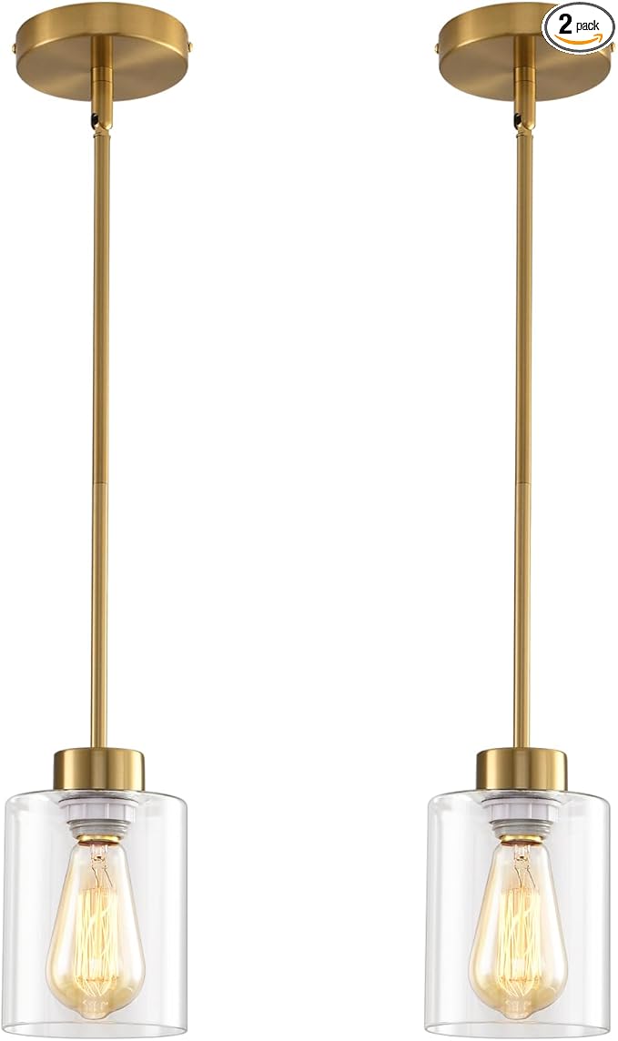 Modern Black Farmhouse Pendant Light with Glass Shade,Industrial Pendant Lighting, Adjustable Hanging Light Fixtures, Farmhouse Pendant Lighting