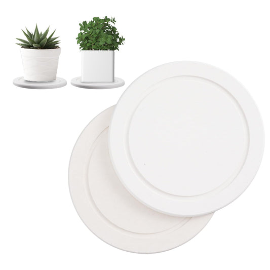 2Pcs Plant Saucer for Indoor — 6 inch Instant Dry Plant Tray Diatomaceous Earth Round Plant Drip & Drainage Trays for Indoors, Off - White