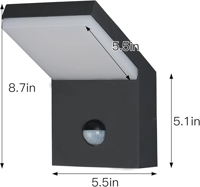 Lustrlach Motion Sensor Outdoor Light Fixtures Wall Mount,Exterior Wall Sconce, Porch Light, Garage Lights, Waterproof Motion Lights for Outside,Garden, Front Door
