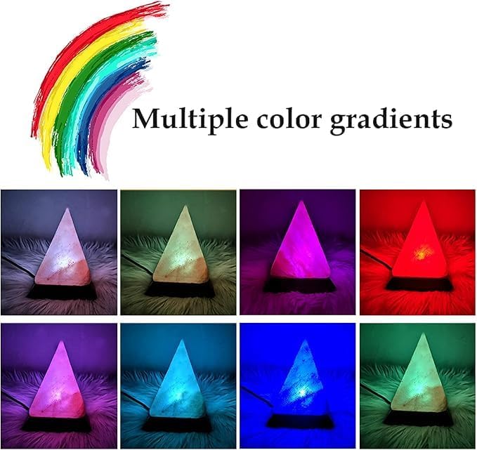 HL Himalayan Pink Salt USB Multi Colored lamp (Pyramid)
