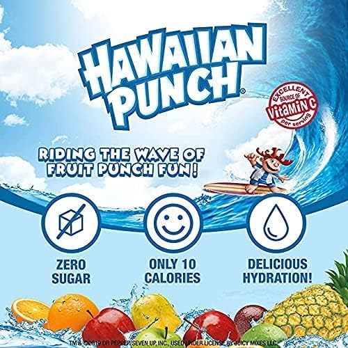 Hawaiian Punch, Paradise Variety Pack– Powder Drink Mix - (5 boxes, 40 sticks) – Sugar Free & Delicious, Excellent source of Vitamin C, Makes 40 flavored water beverages | Sugar Free, Delicious