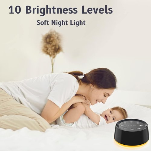 Brown Noise Sound Machine by [Brand Name] - 30 Soothing Sounds & 12 Color Night Light | Perfect for Sleep & Relaxation