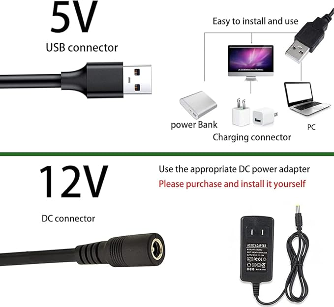 MDee】USB COB Tape Light LED Strip 3.28ft/1m- Flexible 5mm Hidden DC 5V LED Tape with 320 LEDs/m for Green Lighting. Cuttable, Shapeable, USB Powered. Ideal for Kitchen, Office Decor