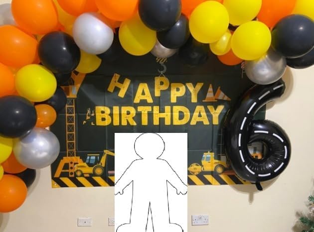 Number 6 Balloon - 40 Inch Black Birthday Decoration for 6th Birthday Celebrations