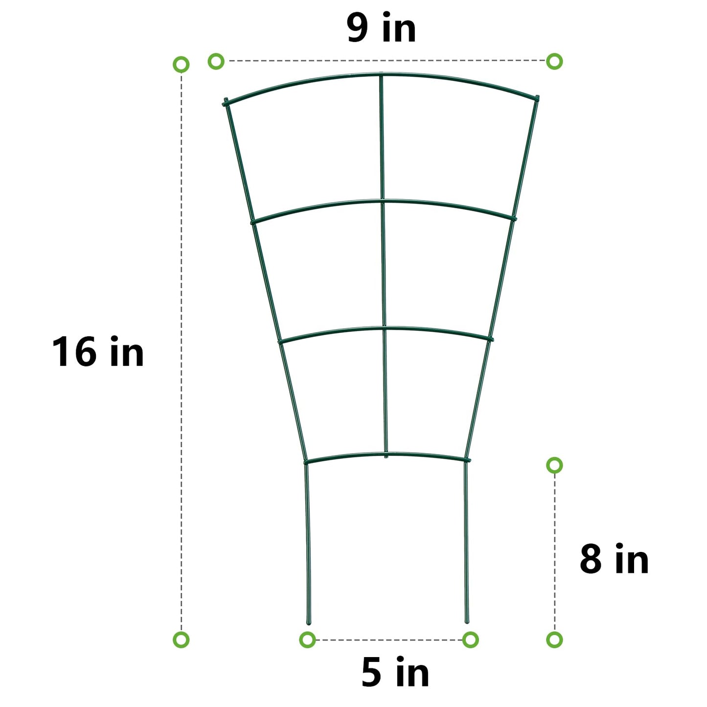 SUMGROW 6-Pack Indoor Plant Trellis - 16 Inches, Heavy-Duty Metal for Climbing Houseplants, Flowers, Vines, and Ivy