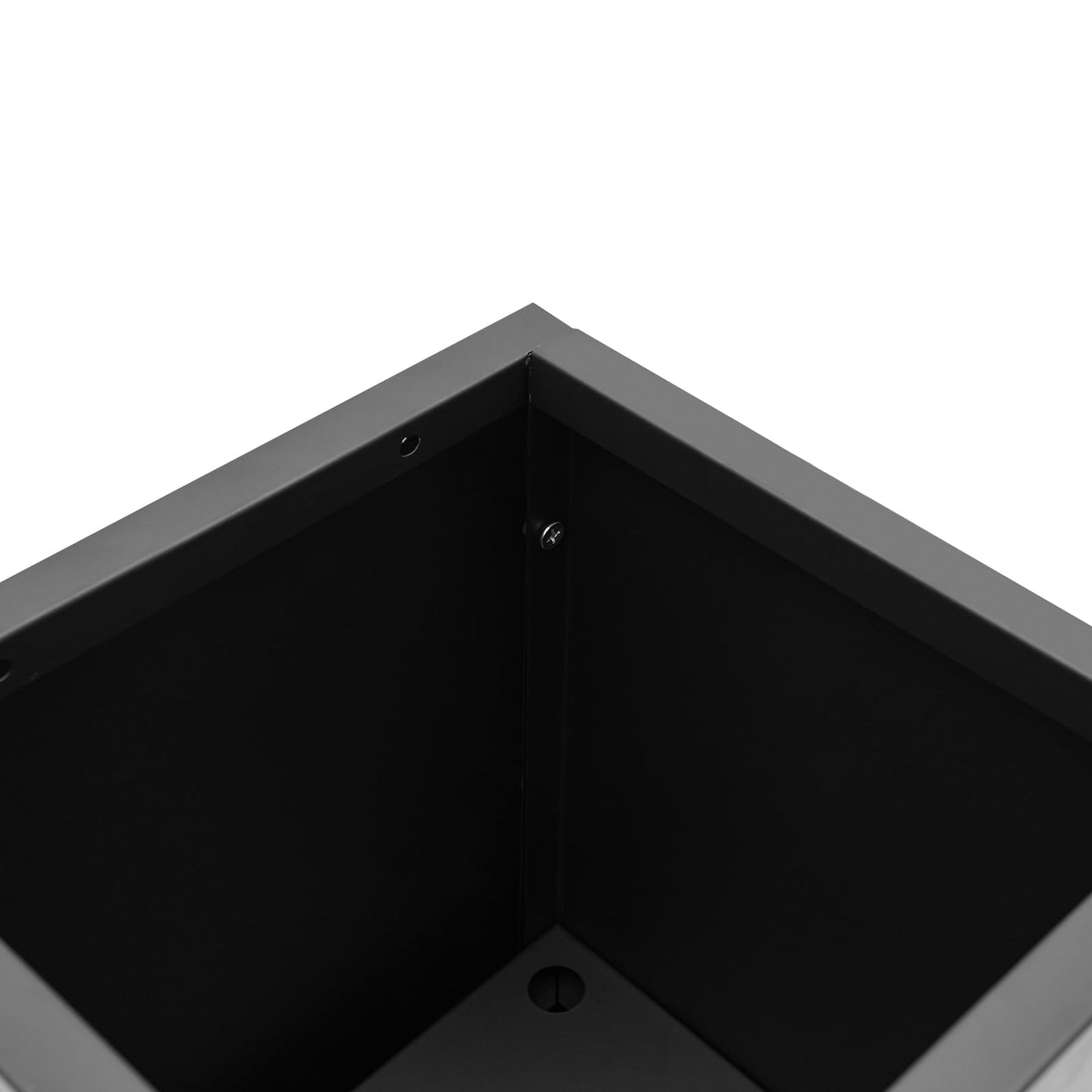 CheriMuMu Tall Outdoor/Indoor Planter Box, 14" L x 14" W x 30" H Heavy Duty Rectangular Large Flowerpot with Removable Shelf, Modern Column Metal Planter Box for Front Porch Patio, Black, 1 Pack