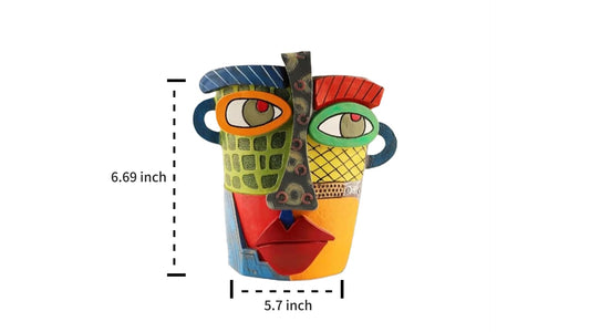 SHENSENCHAO Picasso Barbarian Abstract Beauty Flower Pot Colorful Facial Grower Juicy Pot with Drainage for Unique Home Decoration Interesting Abstract Grower