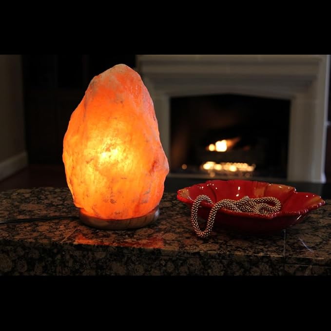 Himalayan Crystal Rock Salt Lamp, Excellent Gift Cleanses Air and Improves Mood, UL Certified dimmer Cord - 7-8" (Pack of 6)