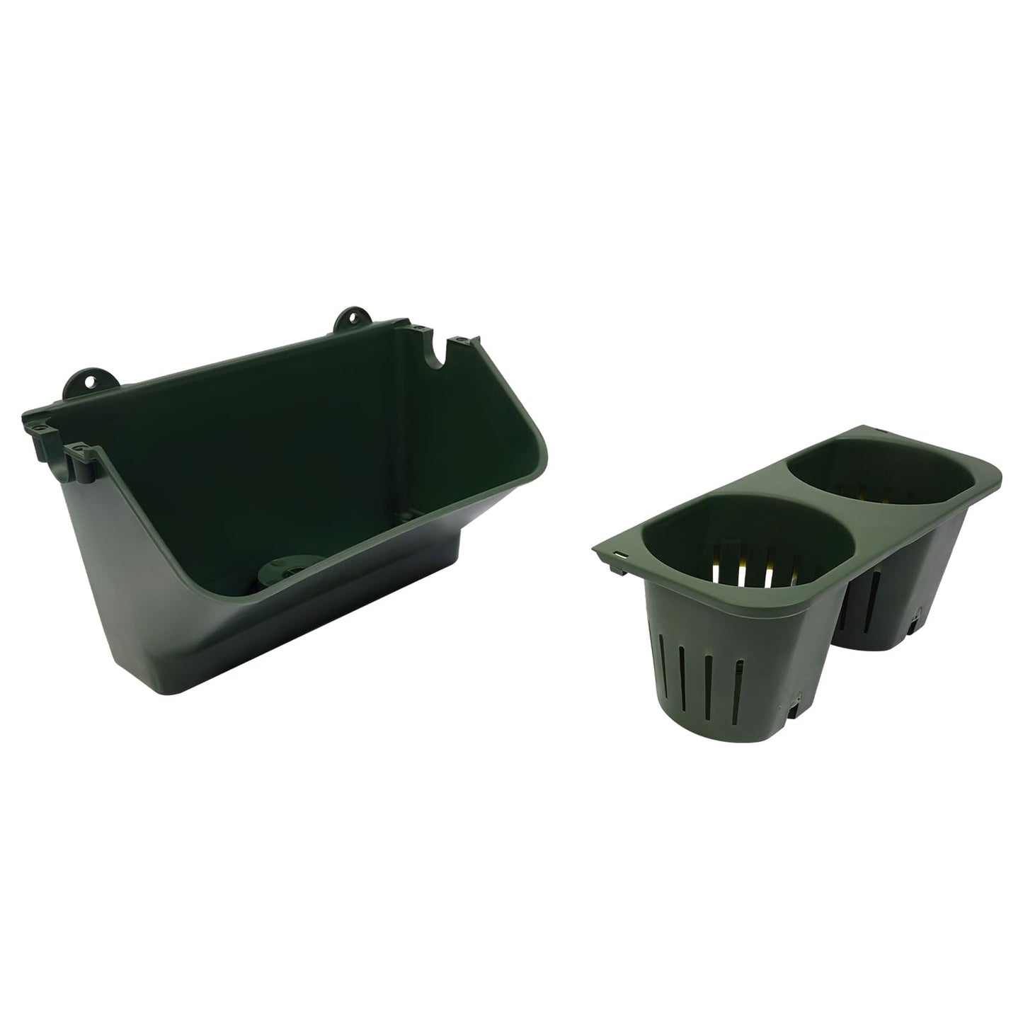 DYNAMI Wall Mounted Plant Holder with 30 Pots(60 Planting Holes), Green Vertical Wall Planters Self Watering Flower Pot Holders with Drainage Holes,for Indoor Outdoor Plants