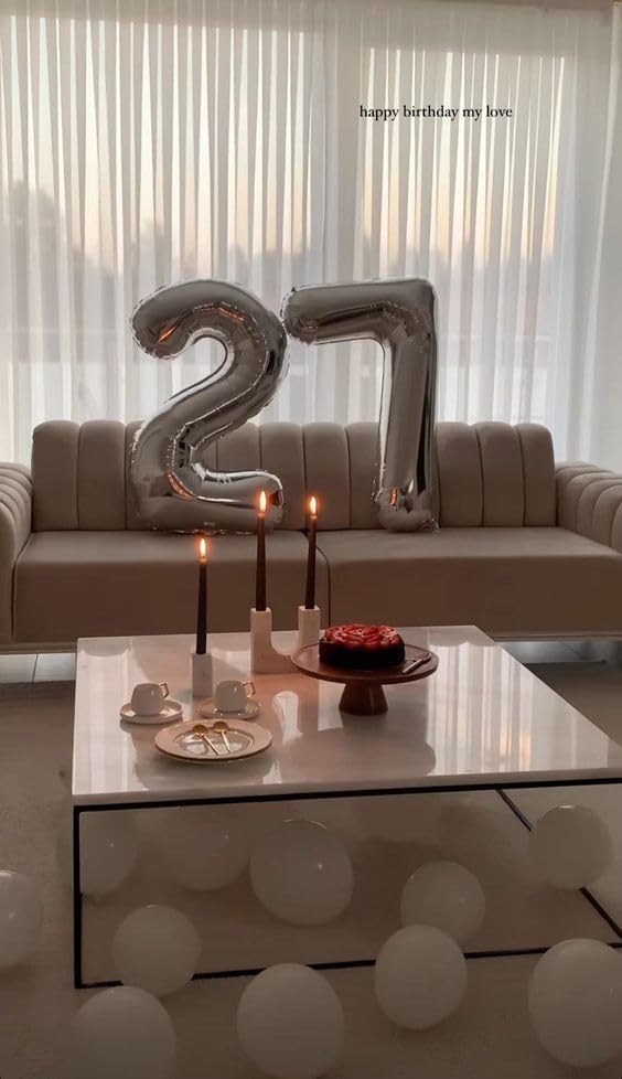 Silver Number 7 Balloon - 40 Inch Giant Foil Decoration for 7th Birthday Party Supplies