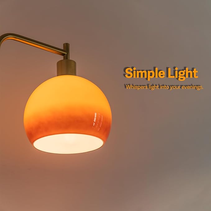 Soft Glow Decorative Floor Lamp - 67" Metal Pole Sunset Glass Lamp, Pedal Switch & E26 Bulb, Perfect for Bedroom Living Room Office Scandinavian/Minimalist/Contemporary Interiors