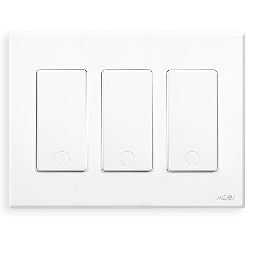 MOES Smart Single Pole Light Switch, 2.4GHz WiFi Smart Wall Switch, Needs Neutral Wire, Multi-Control, Smart Life/TUYA APP Control, Voice Control with Alexa/Google Home, White 3 Gang