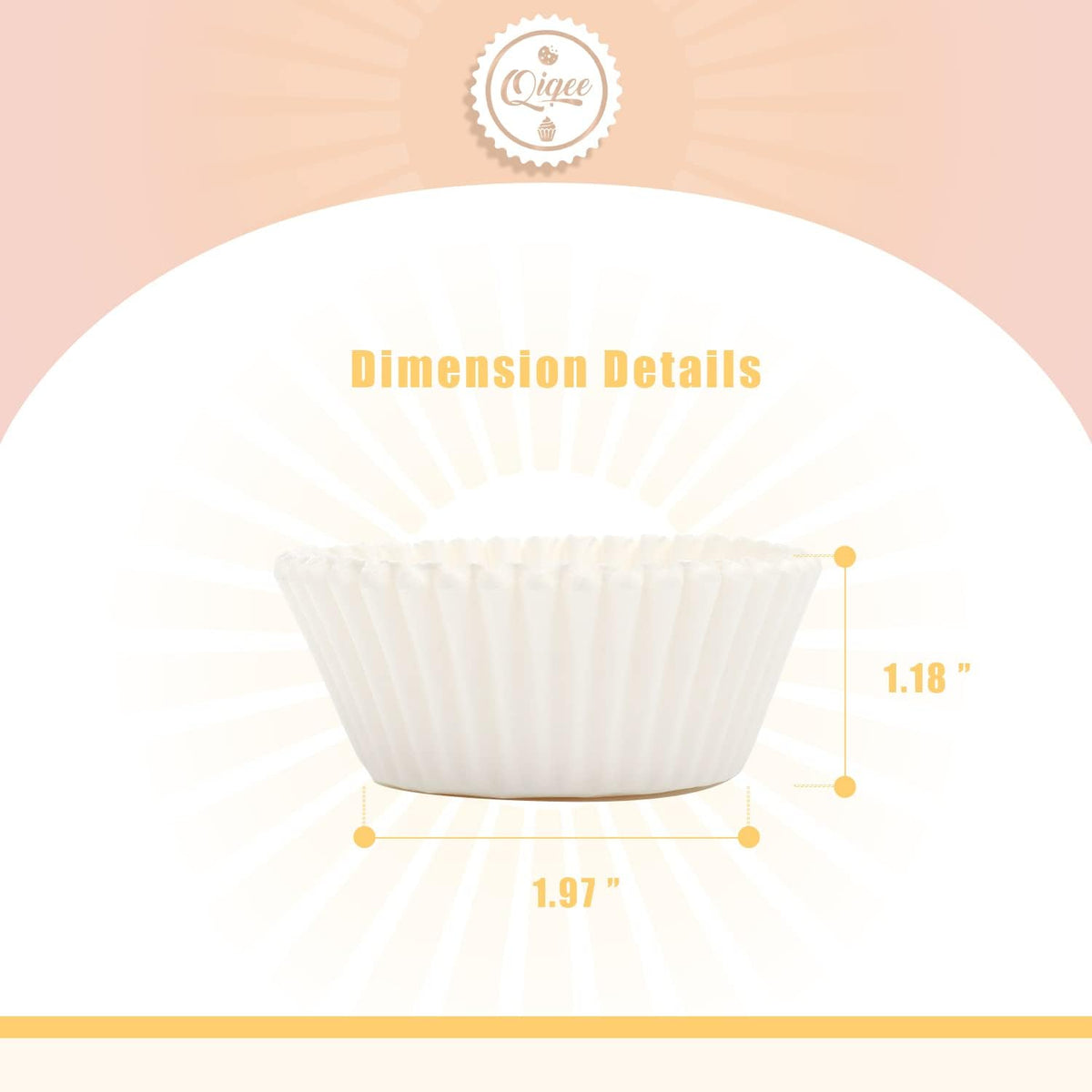 Qiqee 600pcs White Cupcake Liners - Food Grade Baking Cups for Muffins | Standard Size, No Smell