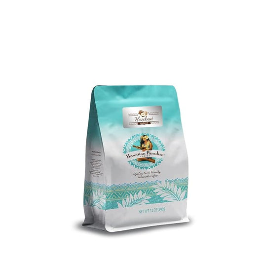 Hawaiian Paradise Coffee Hazelnut Ground Coffee - Premium Rich Flavored Bold Signature Brewed – 100% Arabica Beans (Hawaiian Hazelnut 12oz. Bag Ground)