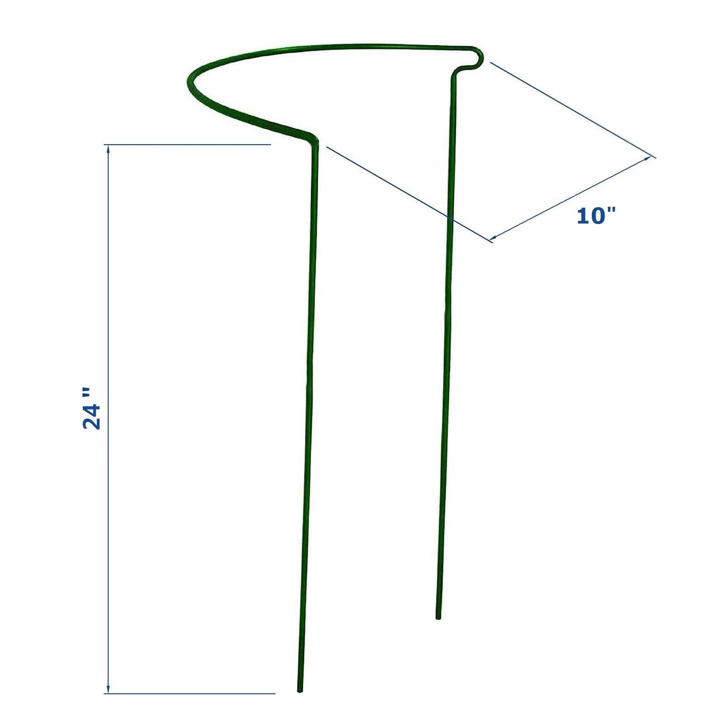 6 Pack 24 Inch High Plant Stake,Garden Plant Support,Half-Round Peony Cage Plant Ring Hoop