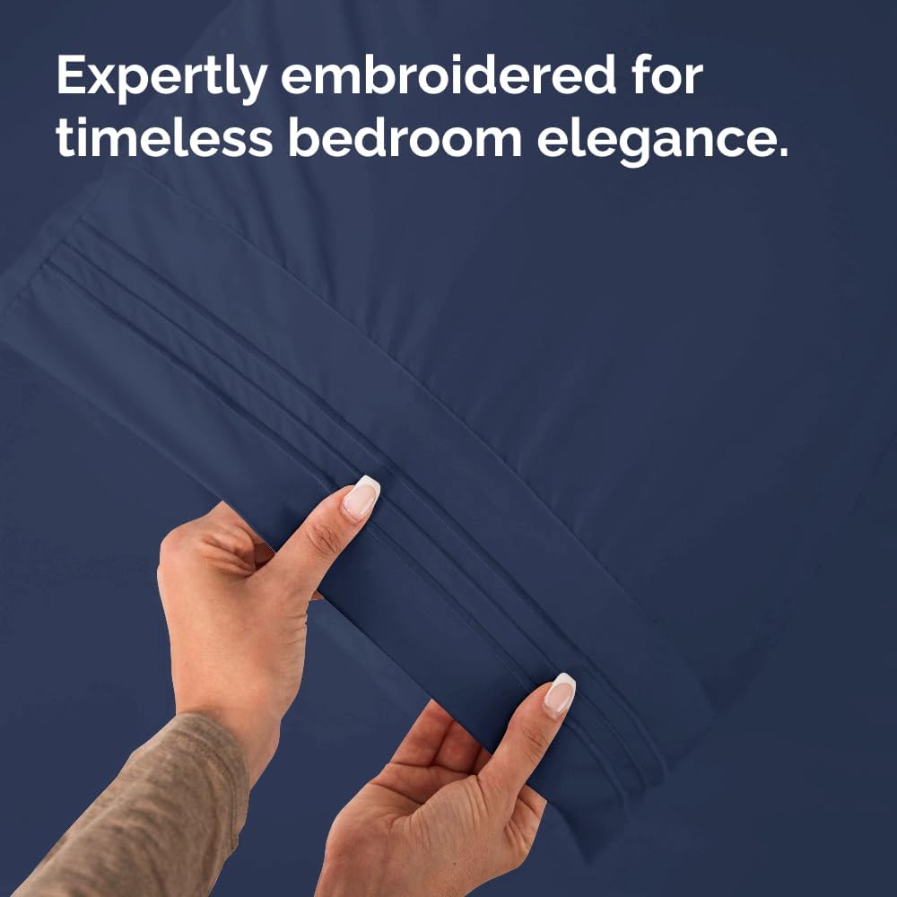 Skiennix Body Pillowcases Set of 4 | Soft, Breathable 20x54 Long Pillow Covers - Navy Blue, Machine Washable