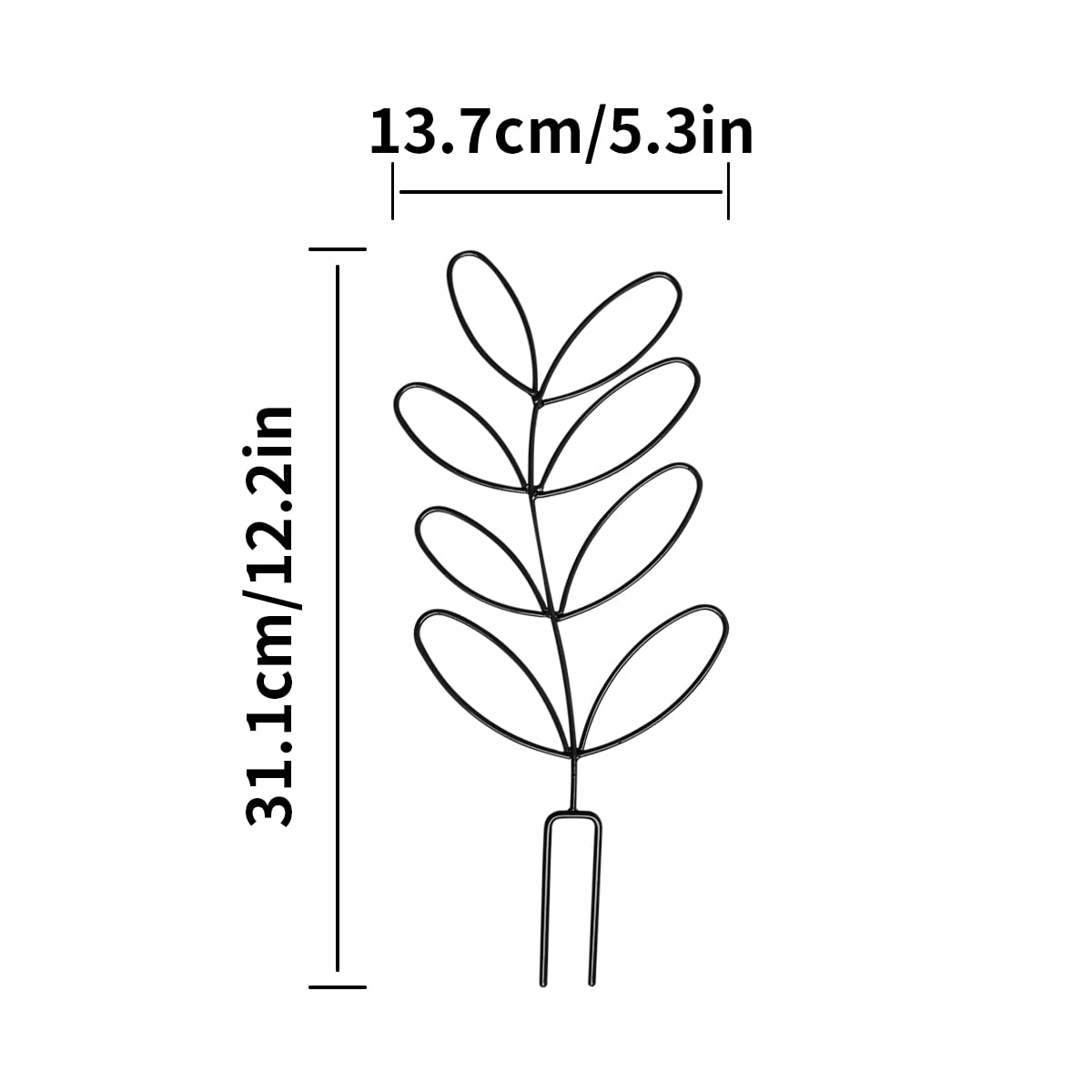 2Pack Indoor Plant Trellis Metal Wire Garden Trellis ，Small Climbing Leaf Shape Trellis for Garden Potted Plant Houseplant(Blackish)