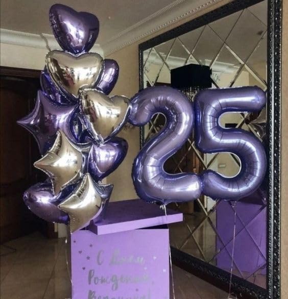 Purple Number 18 Balloon - 40 Inch Giant Foil Balloon for 18th Birthday Party Decorations