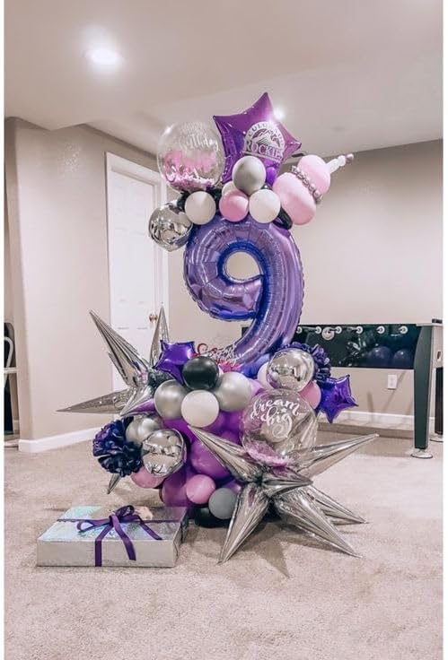 Purple Number 18 Balloon - 40 Inch Giant Foil Balloon for 18th Birthday Party Decorations