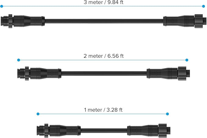 BTF-LIGHTING 9.84FT 2 Pin 18AWG IP68 Extension Cable Wire with Male and Female Connectors for Single Color FCOB COB 5630 5730 5050 etc LED Strip 15mm Metal Nut Small Size Home Lighting Connector