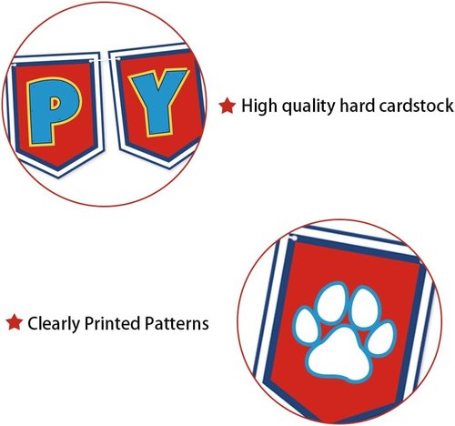 Cartoon Dog Paw Birthday Banner - Adorable Decorations for Boys' 1st, 2nd, & 3rd Birthday Parties