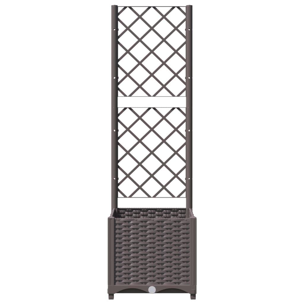 QZZCED Square Garden Planter with Trellis, 15.7 x 15.7 Inches Base, 53.5 Inches Tall, Modern Matte Finish Outdoor Planter for Climbing Plants, Flowers, Patios, Balconies, Durable