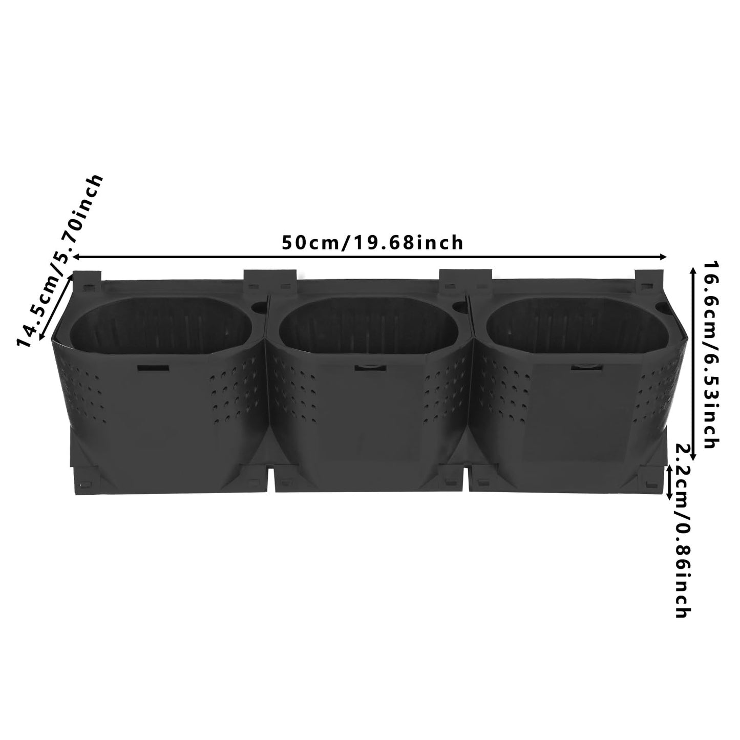 LYNICESHOP 36-Pot Vertical Wall Planter, Army Green PP Modular Hanging Garden System, Self-Watering Indoor Outdoor Flower Herb Vegetable Display for Balcony Patio Cafe (Black)