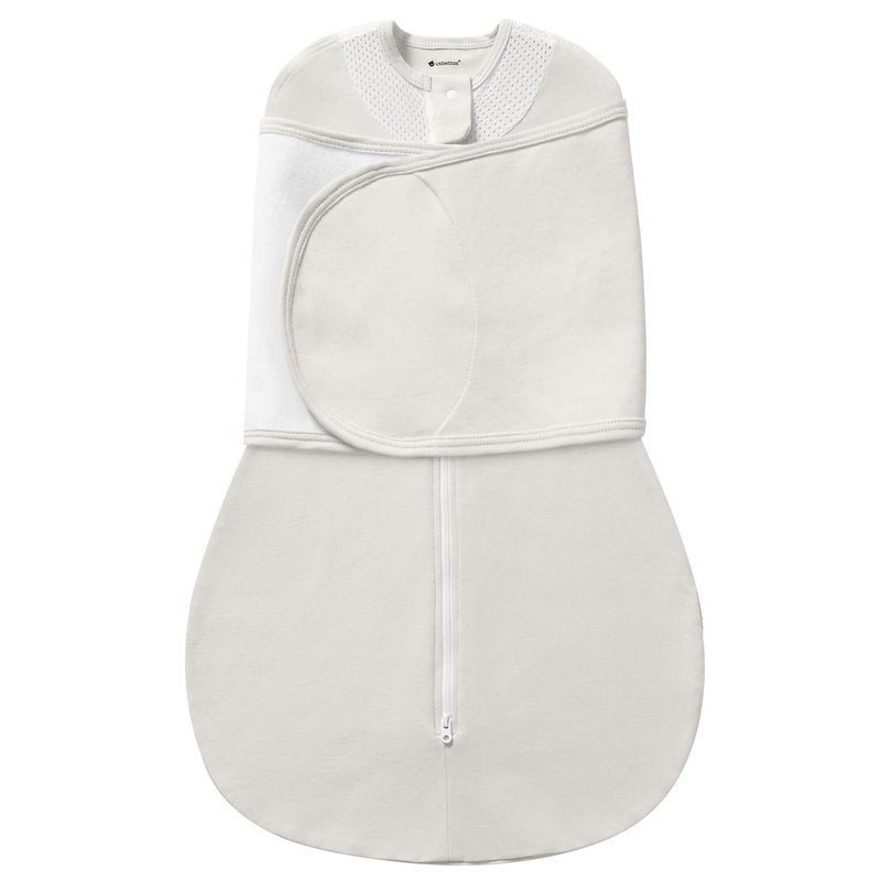 usbettas Swaddles for Newborns, Safe Sleep Swaddle Sack with Mesh Design, Breathable 100% Cotton Sleepsack New-Parent-Friendly 0-3 Month, 3-Way Adjustable Transitional Swaddle, Grey