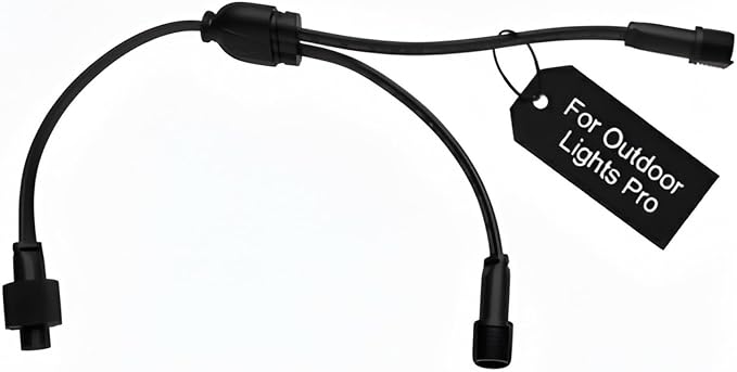 3-Pin IP68 Y Splitter – Specifically Designed for Govee Permanent Outdoor Lights (H705A, H705B, H705C, H706A, H706B, H706C) – Waterproof Cable Connector for Roofline (Black)