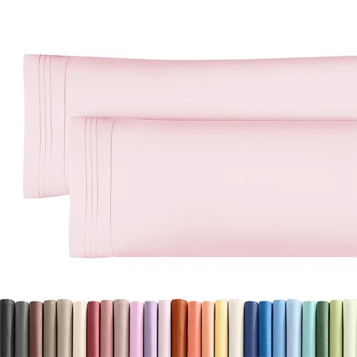 Body Pillowcases Set of 2-20x54 Long Body Pillow Case - Soft Body Pillow Cover for Sleeping & Side Sleepers - Comfy, Wrinkle & Fade Free - Machine Washable w/Envelope Enclosure Lavender Pink