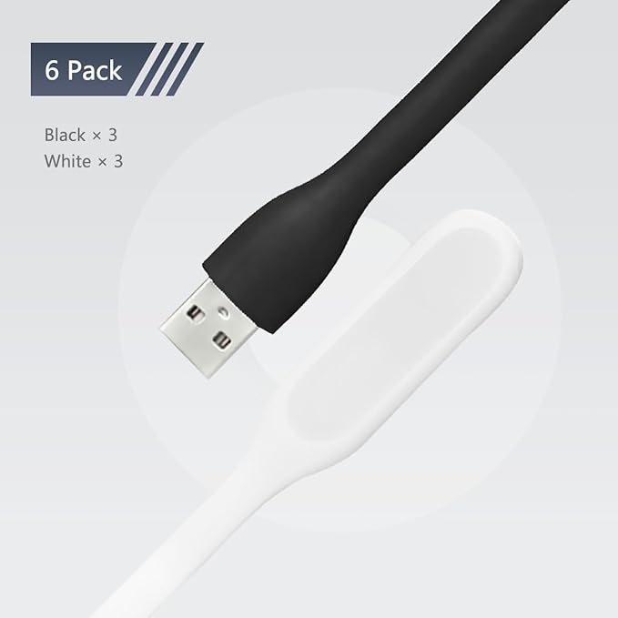 USB LED Light Lamp for Power Bank, Portable Eye Care Mini Night Light with Flexible Arm, USB Gooseneck Reading Lamps Book Light,Compatible for Desktop, Notebook Laptop (10-Red)