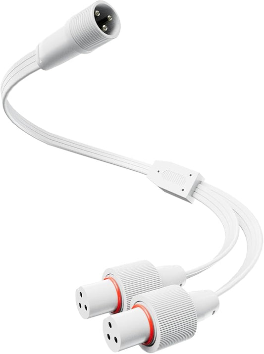 1 Male to 2 Female Y-Splitter for Govee Permanent Outdoor Lights Y-Shaped IP68 Waterproof Connector Compatible with Govee H705A H705B H705C H805A H805B H805C 3-Pin Extension Cable Cord (White)