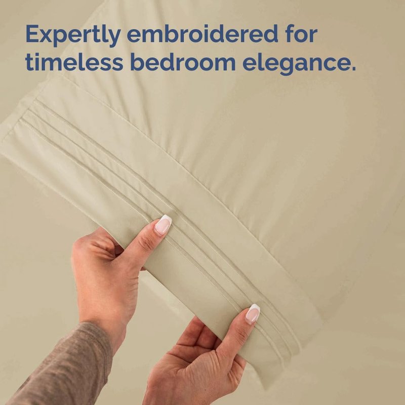 Standard Pillow Cases Set of 2 - Ultra-Soft Hotel Quality Pillowcase Covers - Comfy & Wrinkle Free - Stain and Fade Resistant - Machine Washable Pillow Protectors - 2 Piece Set - Standard Size Cream