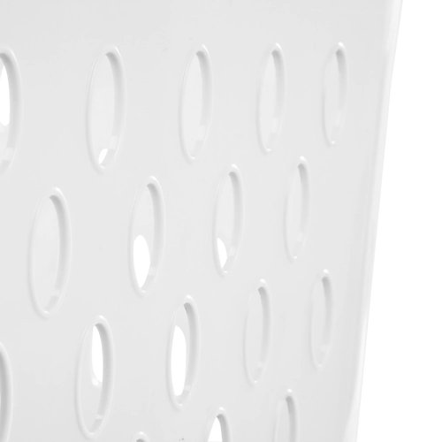 2 Pack 2.7 Bushel Extra Large Plastic Laundry Basket with Sturdy Carry Handles, Portable Laundry Hamper for Laundry Room, Dorm, Bedroom, Bathroom & Closet Organization, White