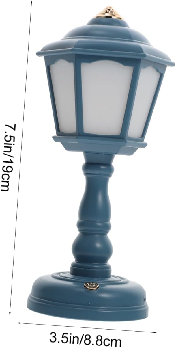 Healifty Vintage USB Rechargeable Table Lamp Level Dimmable Mini Night Light for Bedroom Decor Eye Caring Creative Retro Style Decorative Tabletop Lamp Compact Space Saving Design in Blue