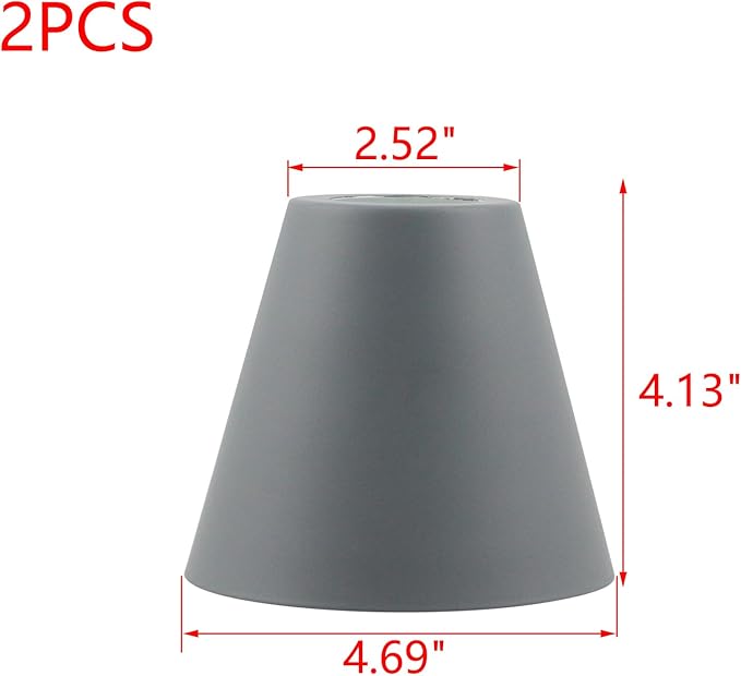 MY MIRONEY 2PCS Grey Barrel Metal Lampshade Hardware E27 Industrial Pendant Light Shade Vintage Chandelier Lamp Shades Cone Bulb Guard Table Desk Lamp Cover, 4.13" Height