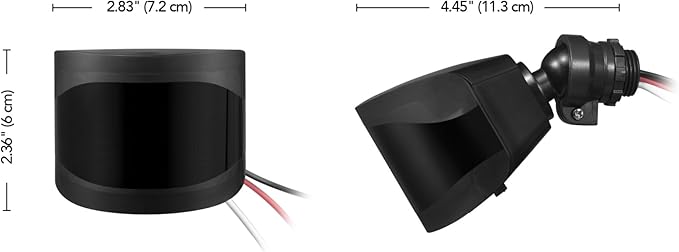 Globe Electric 240° Motion Sensor Replacement, MotionBright 2-Level Lighting, Adjustable SENS Dial, Manual Mode, Black Finish, Outdoor Security Light, 17000184