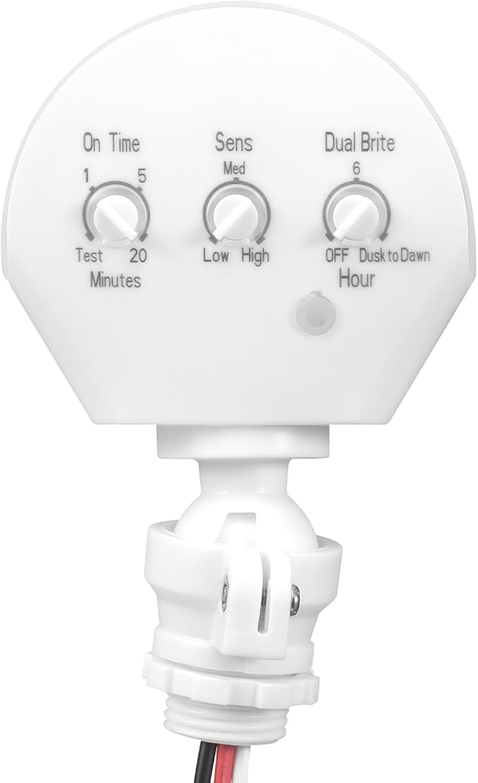 Globe Electric 17000223 240-Degree Wired Motion Activated White Outdoor Flood Light Replacement Sensor