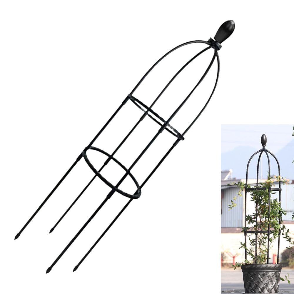 GardenPal Garden Obelisk Trellis, Tomato Cage and Plant Support for Climbing Plants, Potted Tall Plant Stakes for Vine Vegetable Flower Support Outdoor Indoor - 1 Pack
