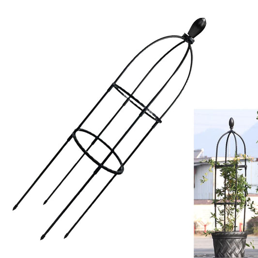 GardenPal Garden Obelisk Trellis, Tomato Cage and Plant Support for Climbing Plants, Potted Tall Plant Stakes for Vine Vegetable Flower Support Outdoor Indoor - 1 Pack