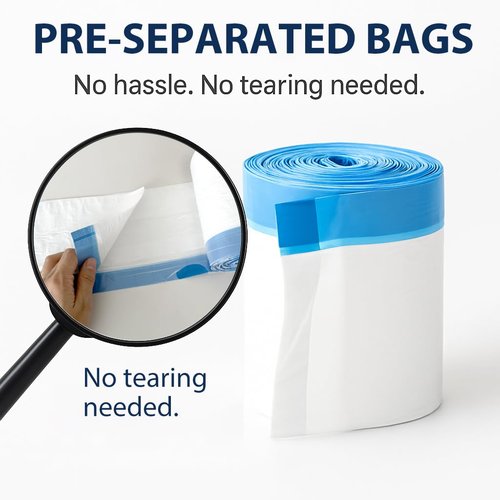 JILLICK 4 Gallon Small Trash Bags with Drawstring & Handles, 100 Pack - White Garbage Bags for Bathroom Office Dorm - Strong Leak-Proof Bin Liners, Individual Bags on Roll, No Tearing