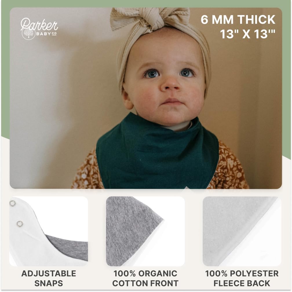 Parker Baby Bandana Drool Bibs - Soft & Stylish Teething Bibs for Boys, Girls & Unisex