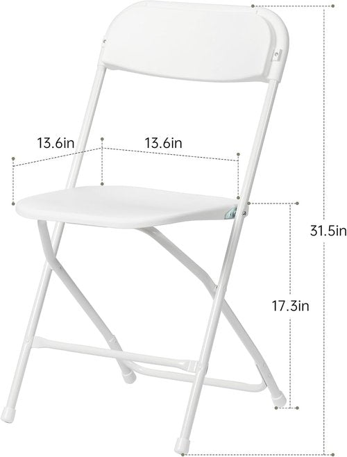10 PCS Folding Chairs by [Brand Name] - Heavy-Duty Portable Plastic Chairs | 350 LB Capacity for Indoor/Outdoor Events