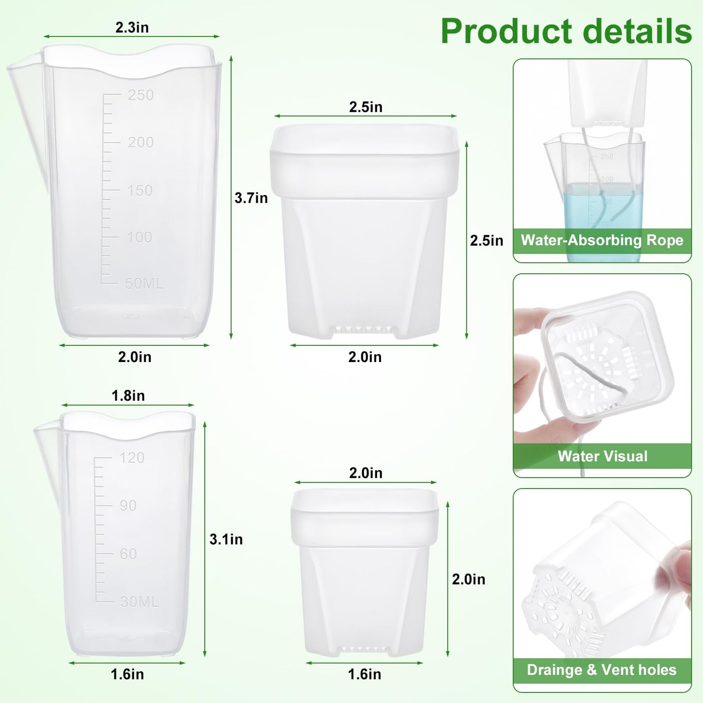 Zalovvi 2” Clear Self Watering Pots for Indoor Plants, 8PCS Mini Plastic Nursery Planters with Water Level Indicator & Drainage Holes for Propagation,Succulents,Seedling,African Violet,Plant Labels
