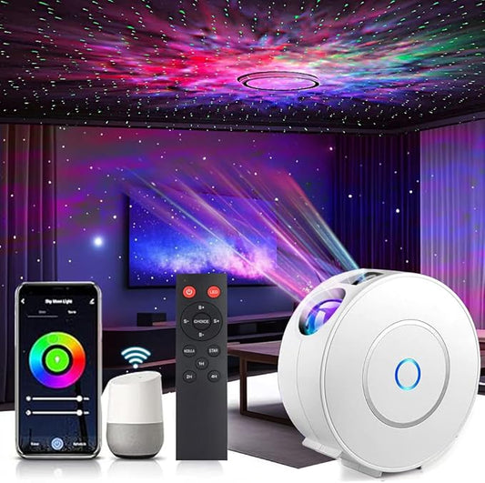 Galaxy Projector, Star Projector for Bedroom Full Ceiling Projected, Smart Control,Timer, Silent LED Night Light for Kids Adults Game Room Party Home Decor (Green Star+Remote)